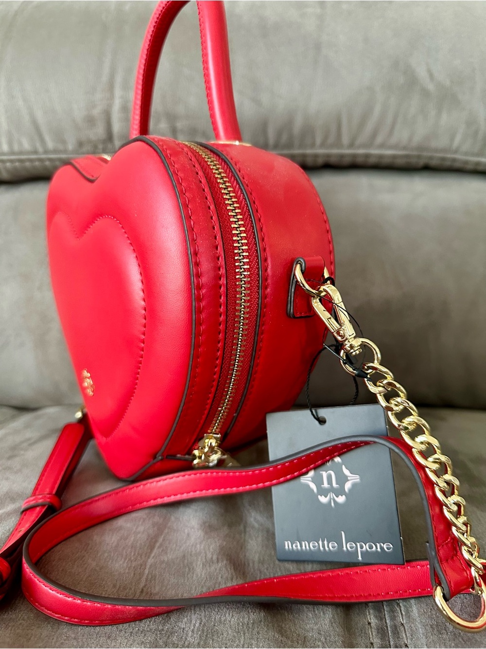 ❤️ Nanette Lepore Heart Crossbody Bag | Red Valentine’s Day Purse - Picture 10 of 12